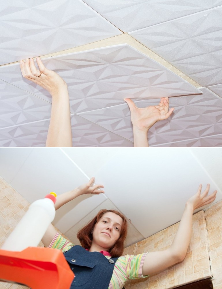 Как приклеить потолочную плитку на потолок: пошаговая инструкция и видео