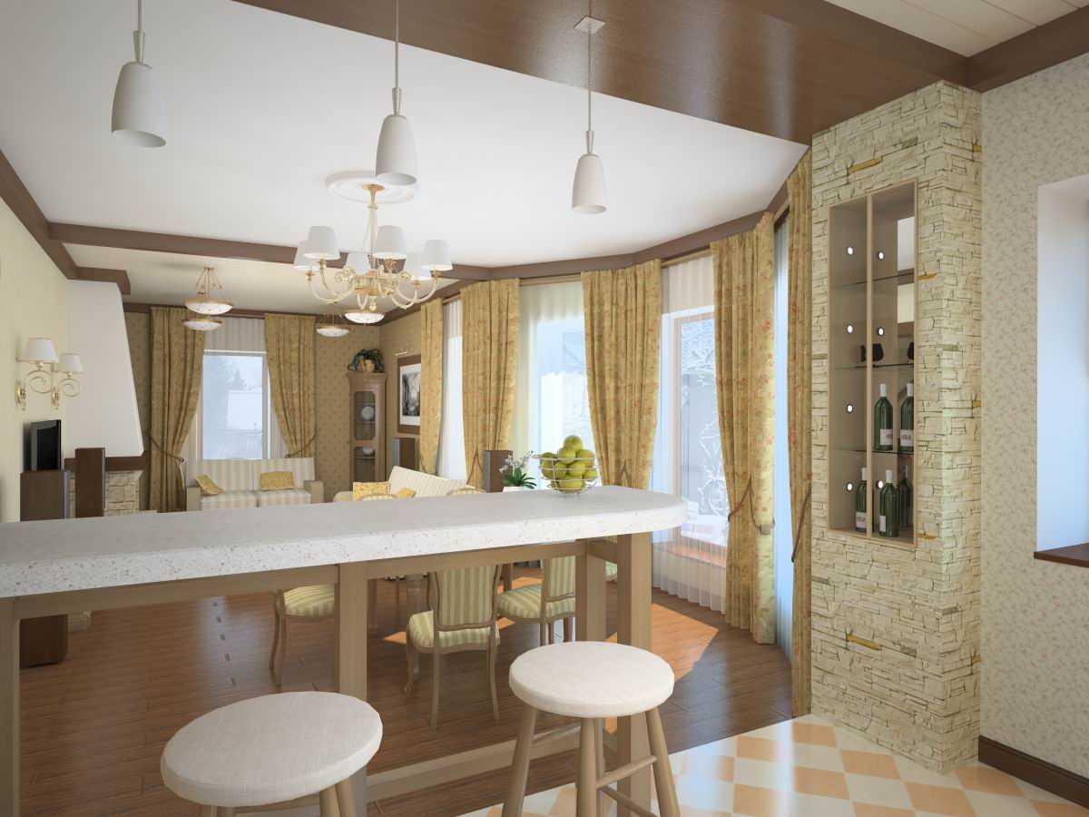 Кухня-гостиная с барной стойкой: дизайн интерьера в совмещенном стиле