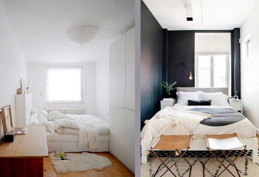 Длинная спальня: особенности дизайна узкой комнаты, рекомендации и фото лучших решений