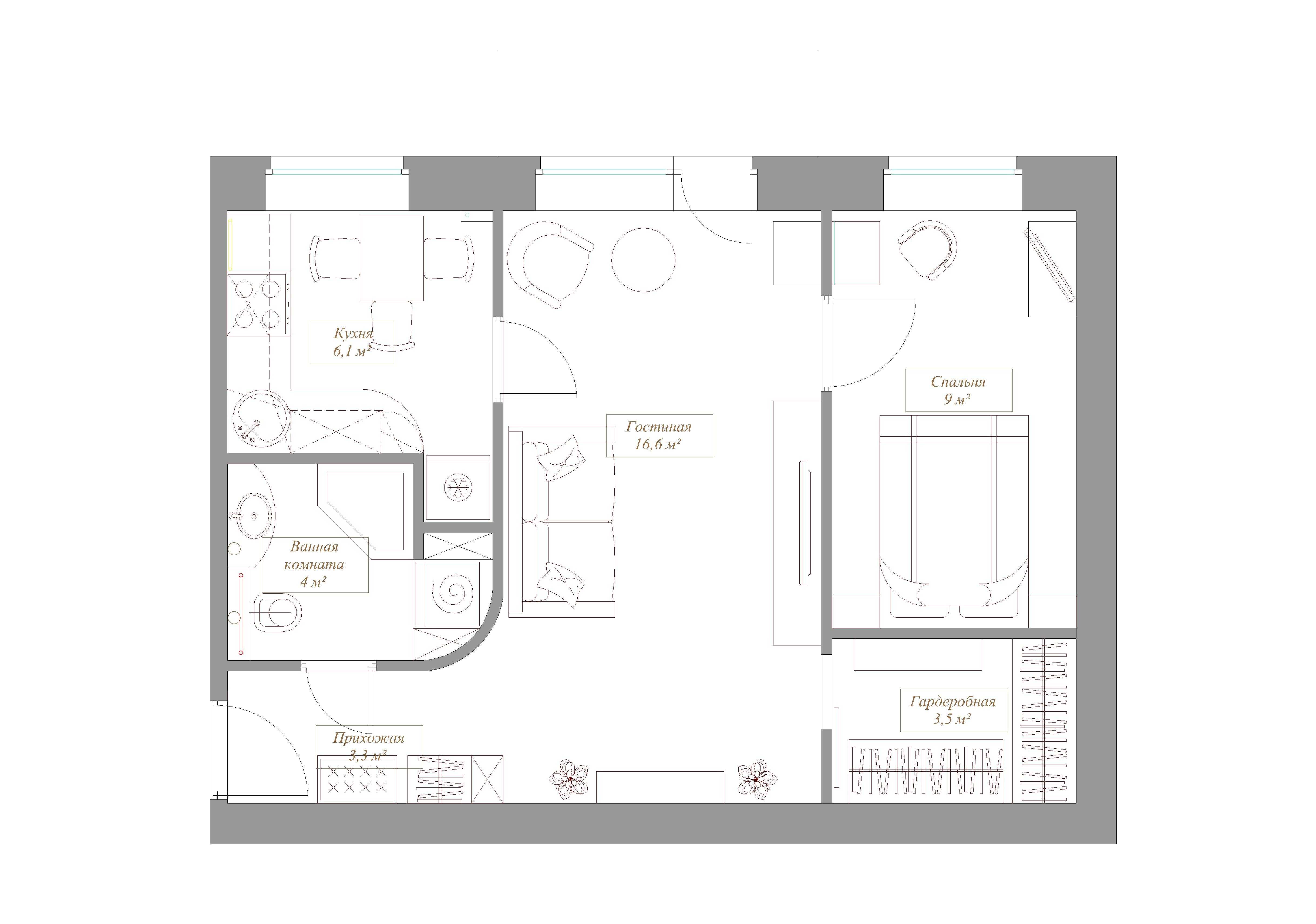 Перепланировка двухкомнатной квартиры - варианты перепланировки