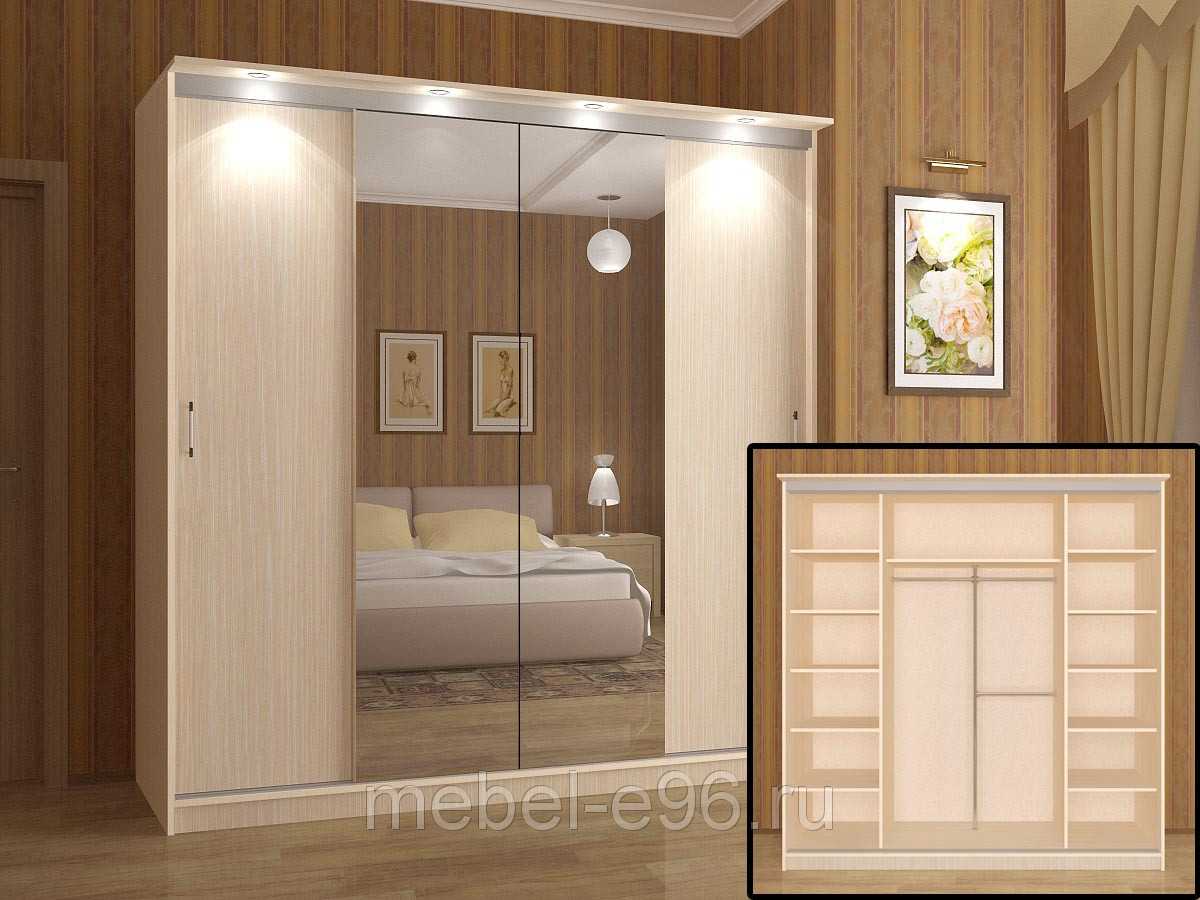 Современный дизайн шкафа купе в спальне