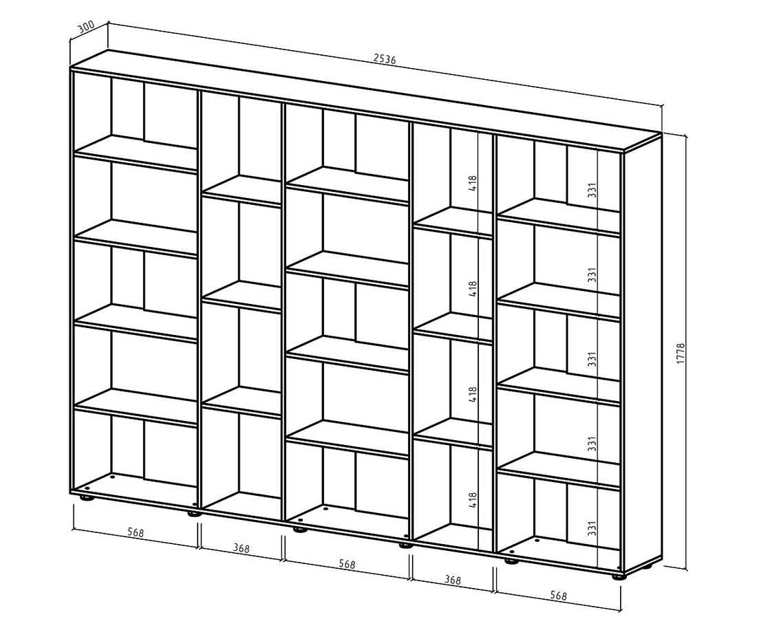 Книжный шкаф со стеклянными дверцами, конструкция, размеры, материалы