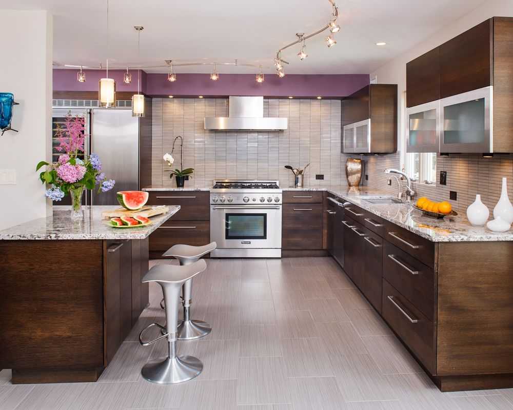 Плитка на кухне в квартире: 100 фото идей в дизайне интерьеров