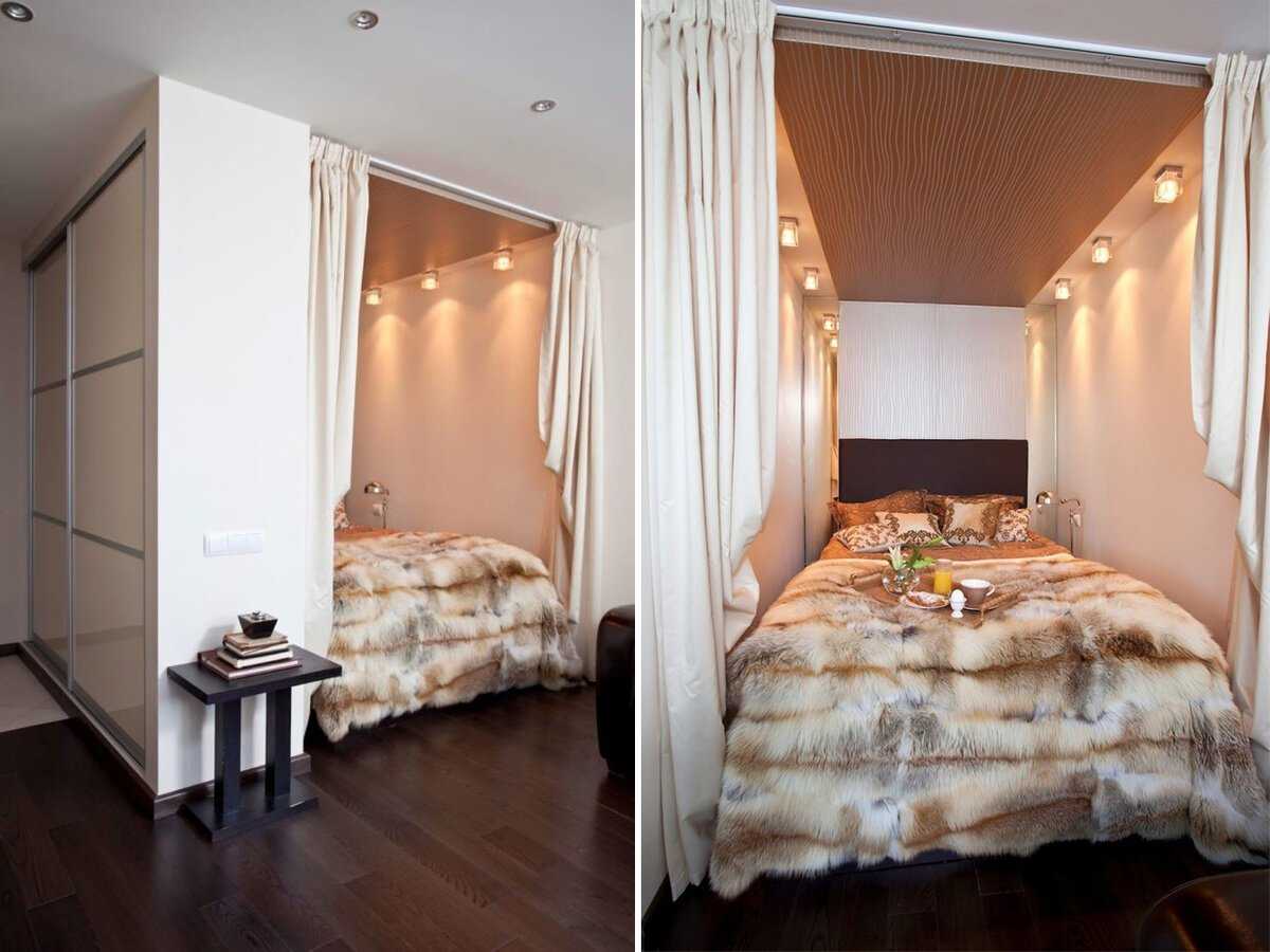 Кровать в нише в однокомнатной квартире: разновидности и материалы изготовления, стилевые решения