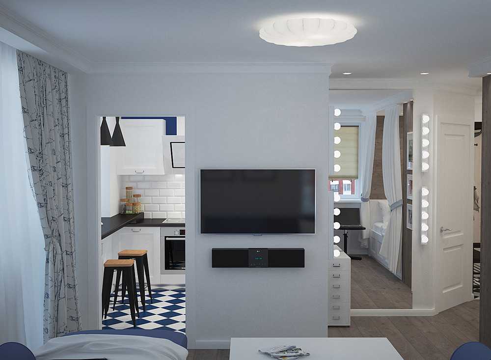 Дизайн однокомнатной квартиры от 30 до 40 кв. м | 34 фото
