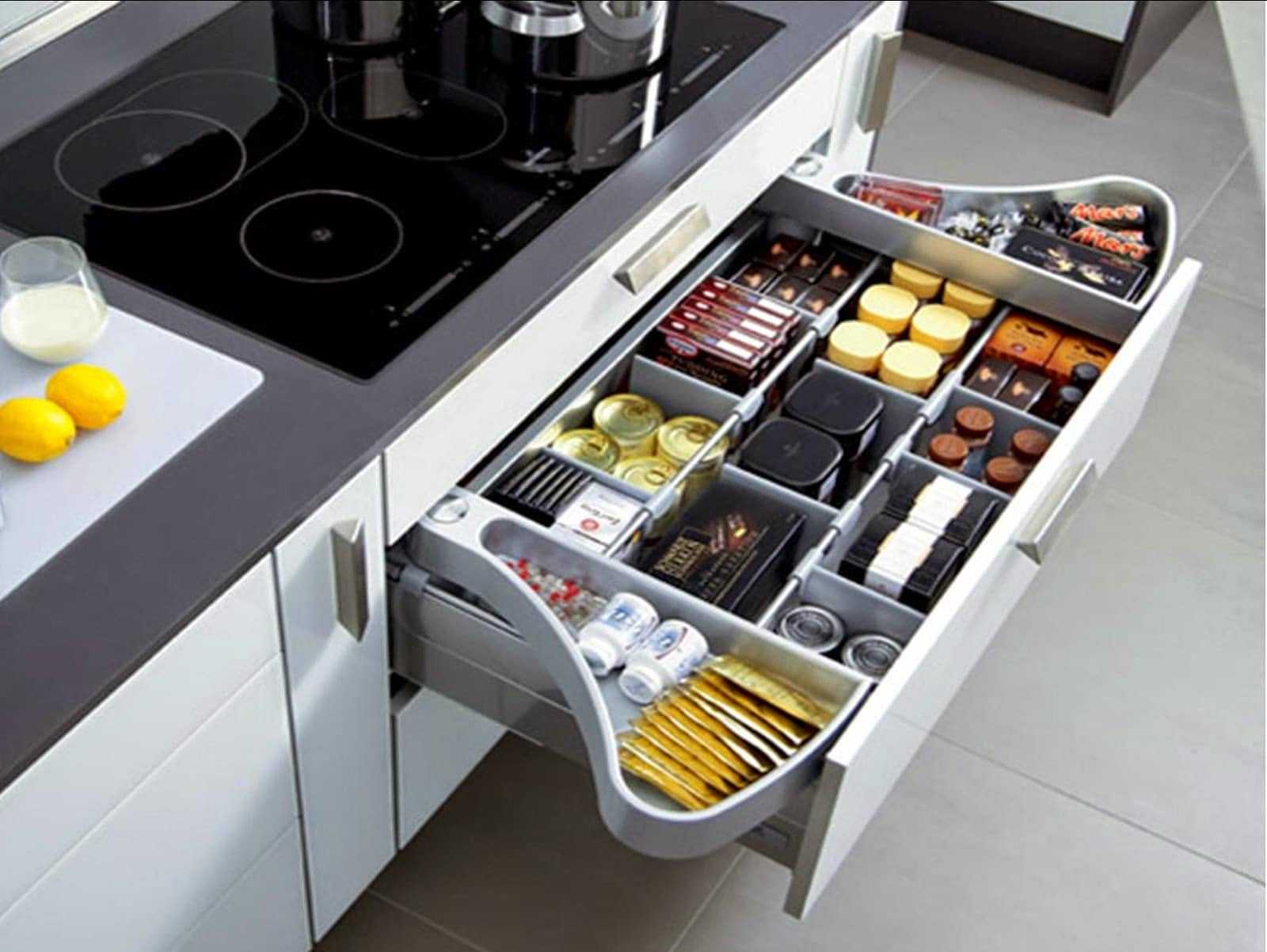 Хранение на кухне: организация порядка в кухонном помещении, шкафы и ящики | дизайн и фото