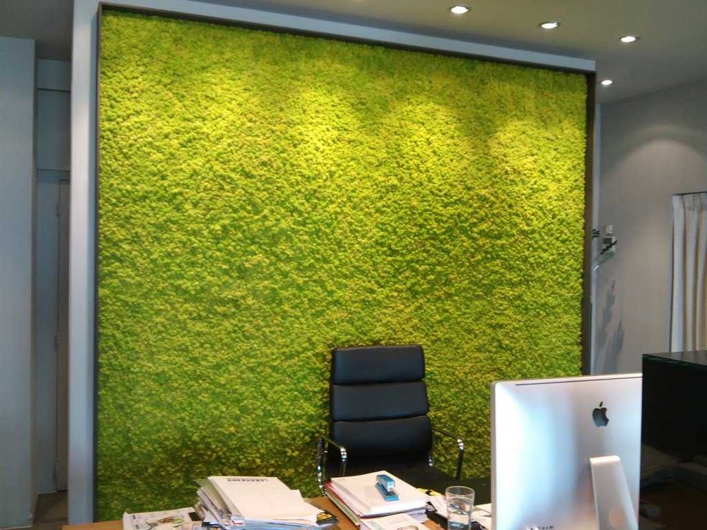  стена из растений, искусственная трава в интерьере