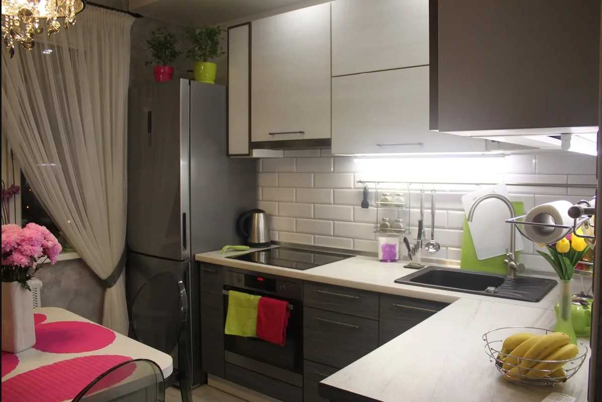  7 кв метров: идеи дизайна с холодильником и балконом - 21 фото