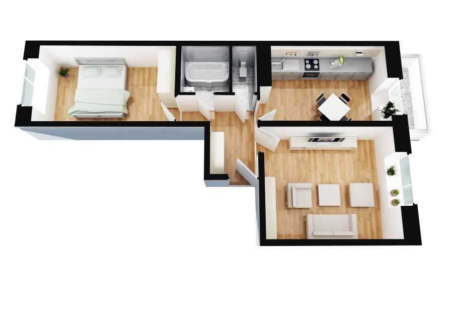 Дизайн типовой двухкомнатной квартиры