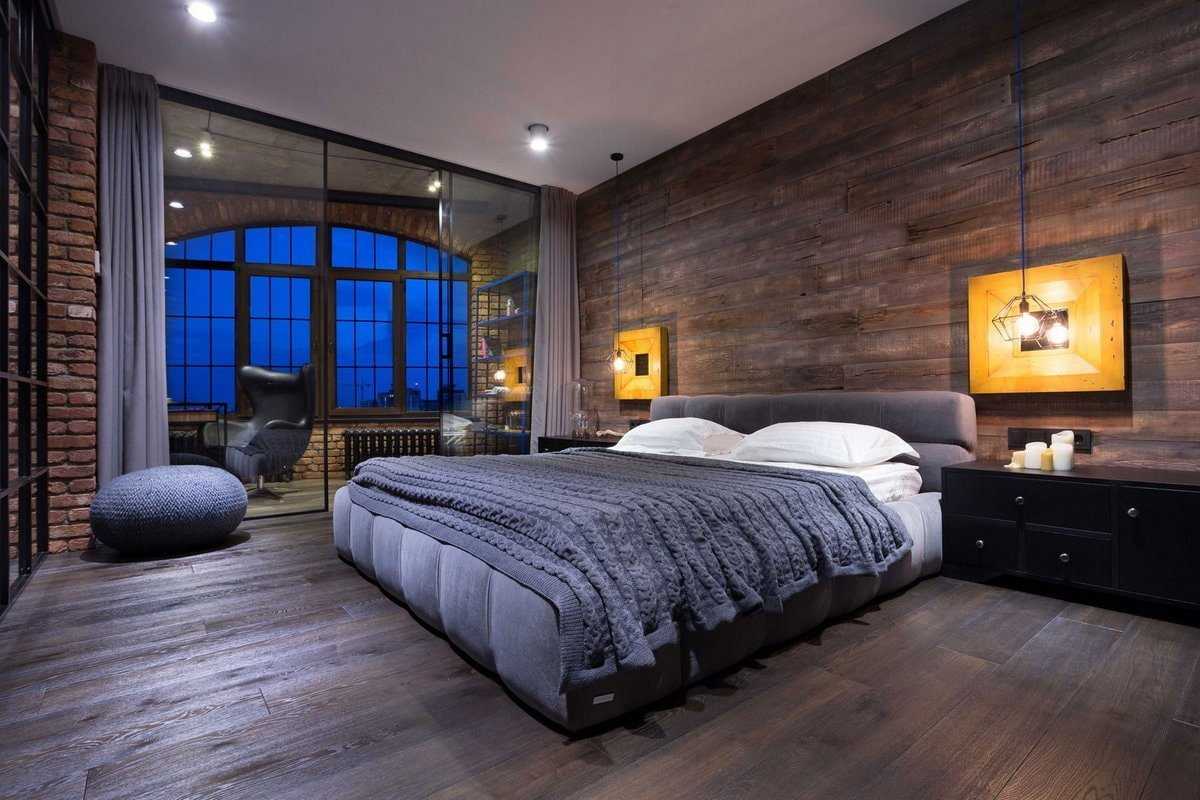 Спальня в стиле лофт: дизайн интерьера - 23 фото