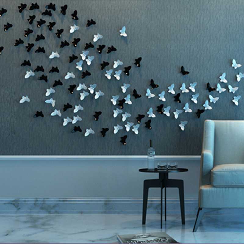 Как красиво наклеить бабочек на стену: композиции и оформление - 36 фото