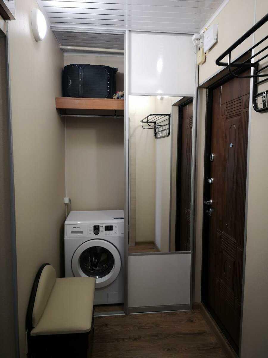 Стиральная машина в прихожей. прячем стиральную машинку в шкафу коридора — маскировка и декор. шкаф под стиральную машину