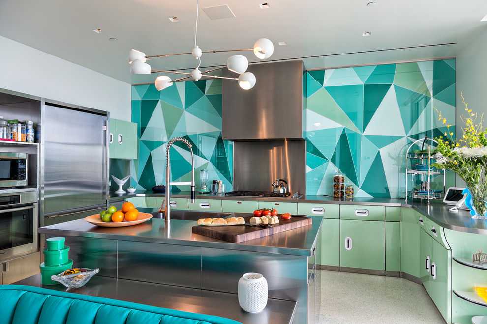 Бирюзовая кухня в интерьере: с какими цветами сочетается, как подобрать фартук | дизайн и фото