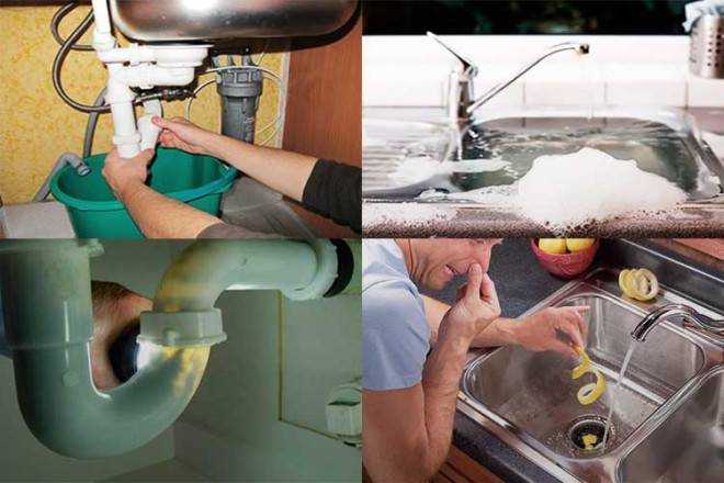 Как прочистить раковину на кухне своими руками: инструкция, фото и видео-уроки
