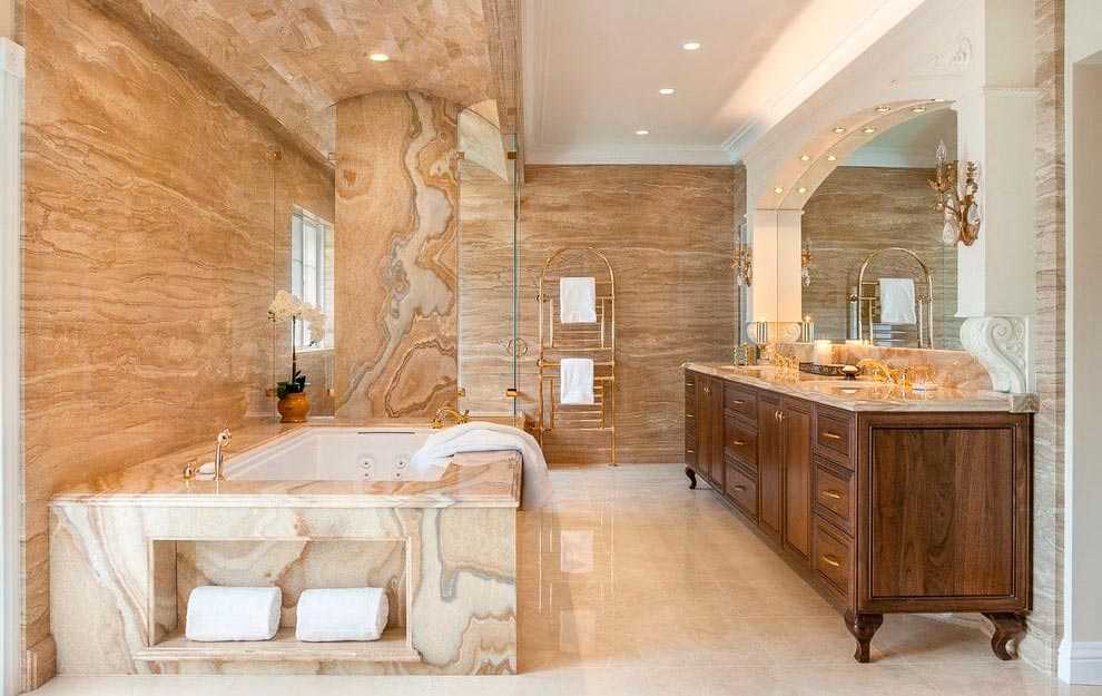 Мрамор в ванной: советы и обзор самых красивых интерьеров (52 фото)