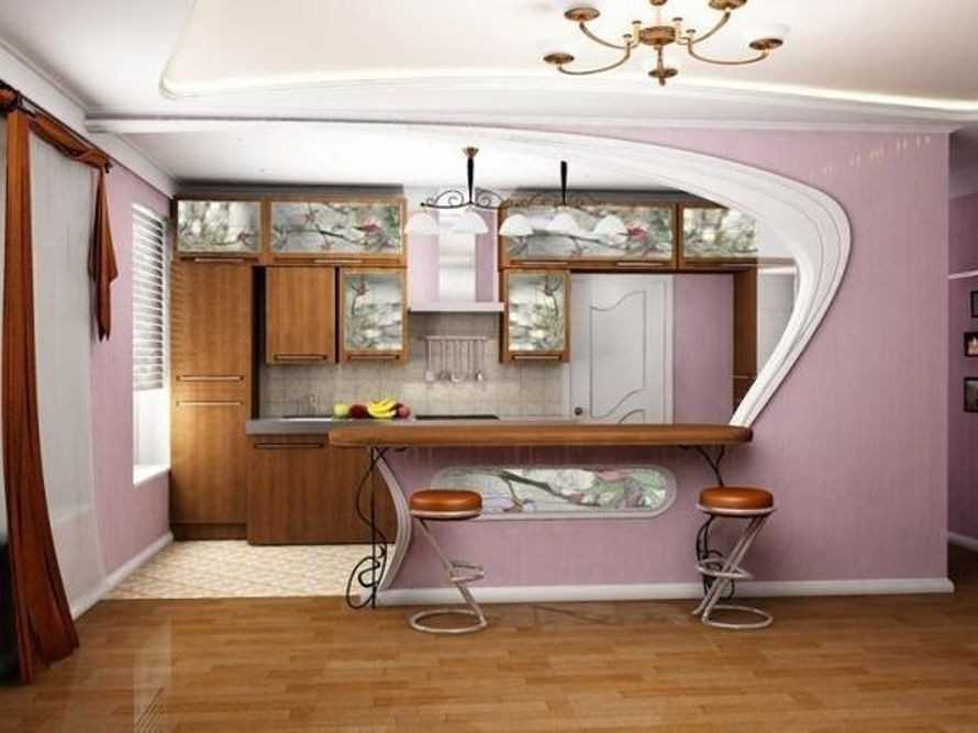 Барная стойка между кухней и гостиной в хрущевке фото