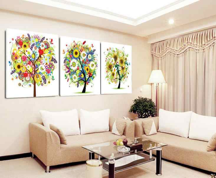 Картины в интерьере гостиной: виды и стилевые решения, правила размещения