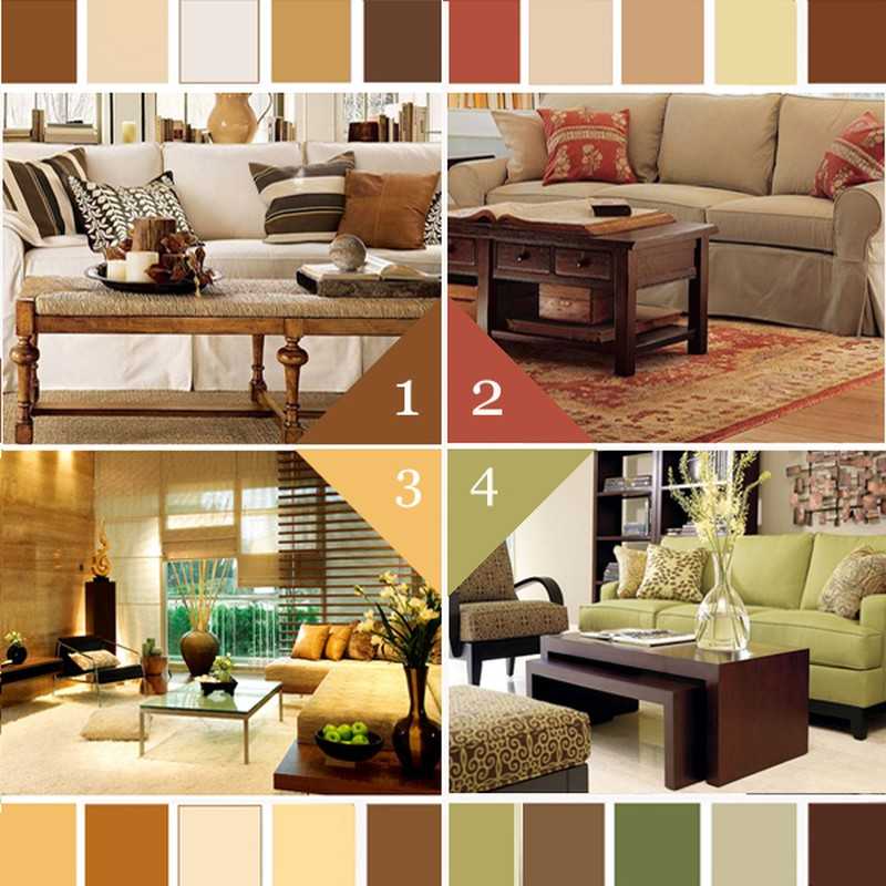 Выбрать мебель в одинаковых оттенках, включить объединяющий элемент и дублировать цвета в отделке — даем несколько простых и понятных правил по сочетаемости