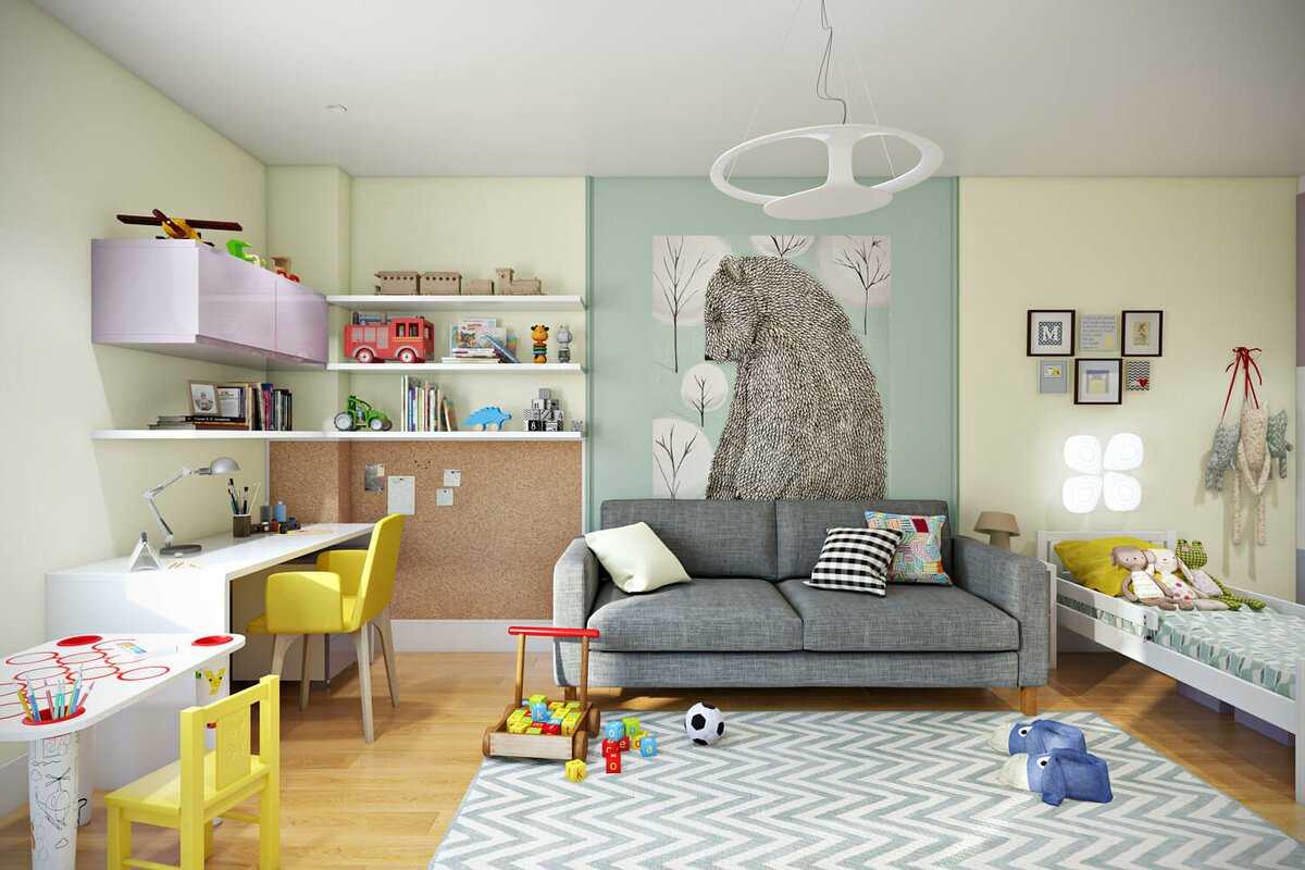 Зонирование однокомнатной квартиры для семьи с ребенком: детский уголок | дизайн и фото