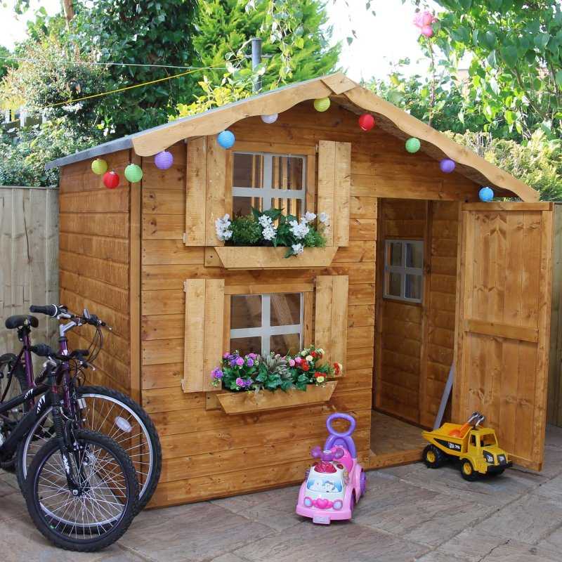 Деревянный игровой домик для детей на дачу: как построить своими руками + проекты и фото