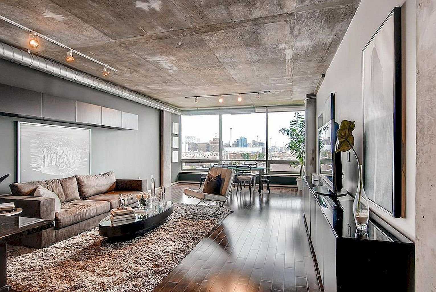 Бетонный потолок в стиле лофт (100+ фото в интерьере)