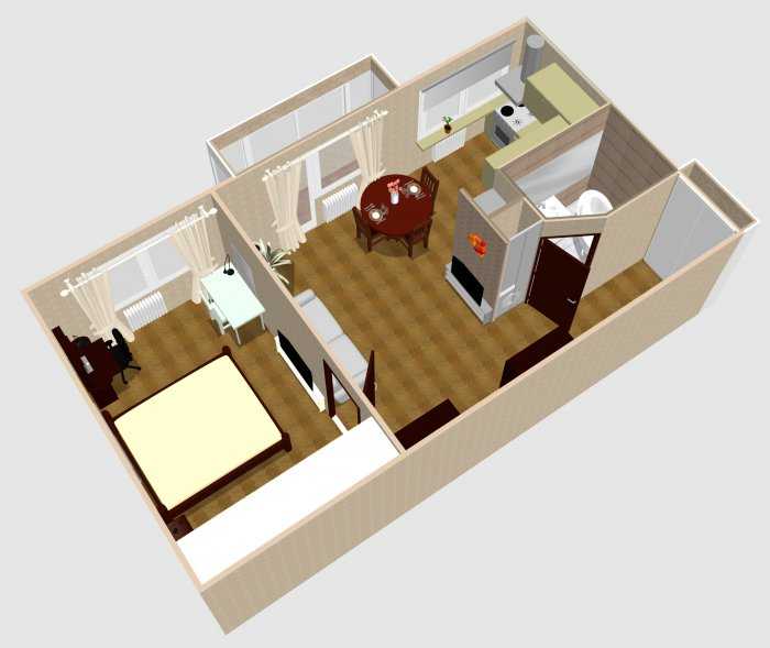 Делаем новую квартиру из старой: эффектный дизайн двухкомнатной хрущёвки