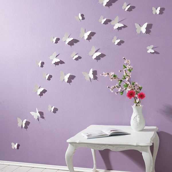 Как красиво наклеить бабочек на стену: композиции и оформление - 36 фото