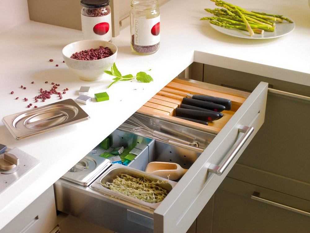 Хранение на кухне. организация хранения в выдвижных ящиках кухни
