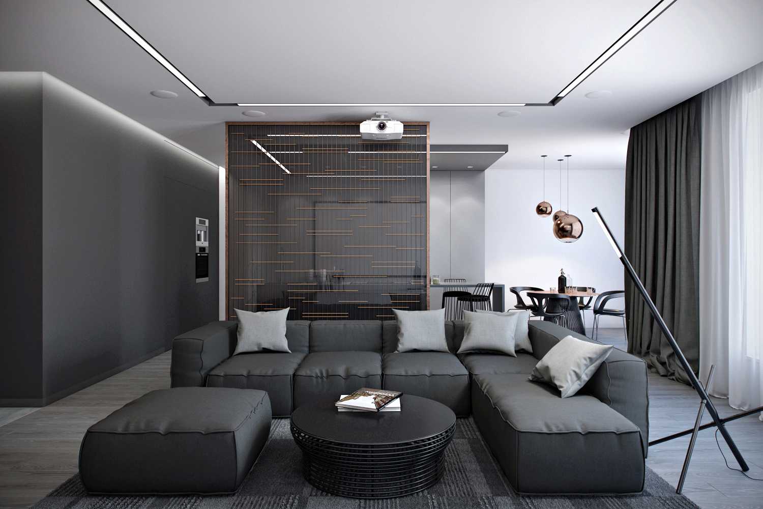 Гостиная в стиле хай-тек: дизайн интерьера, 70 фото проектов, стенка и другая мебель