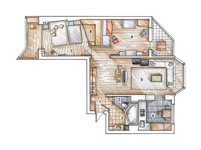 Дизайн двухкомнатной квартиры распашонки: масса возможностей, чтобы создать уютное жилье для всей семьи