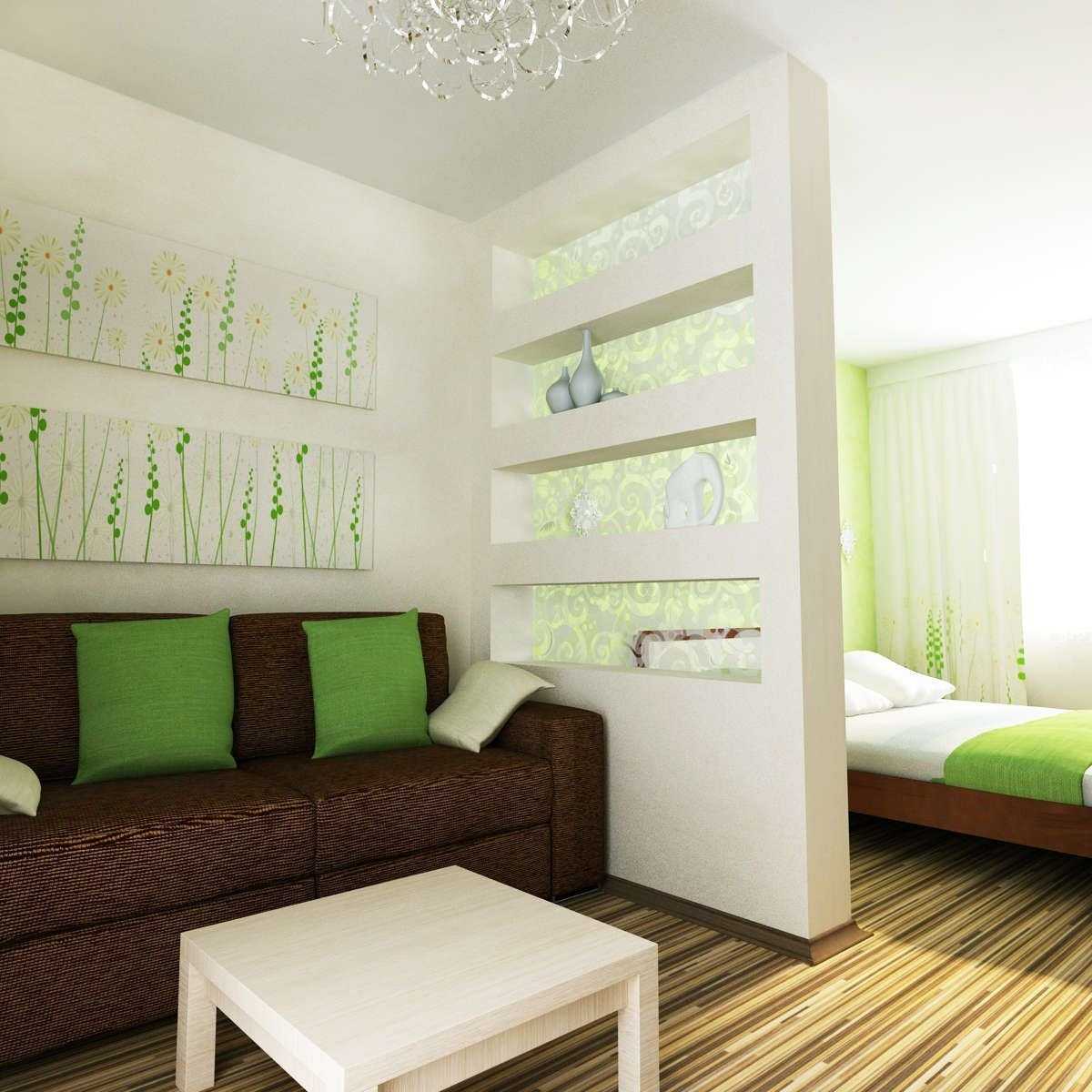 Варианты зонирования комнаты на гостиную и спальную с фото реальных квартир, в том числе маленьких 18 квм