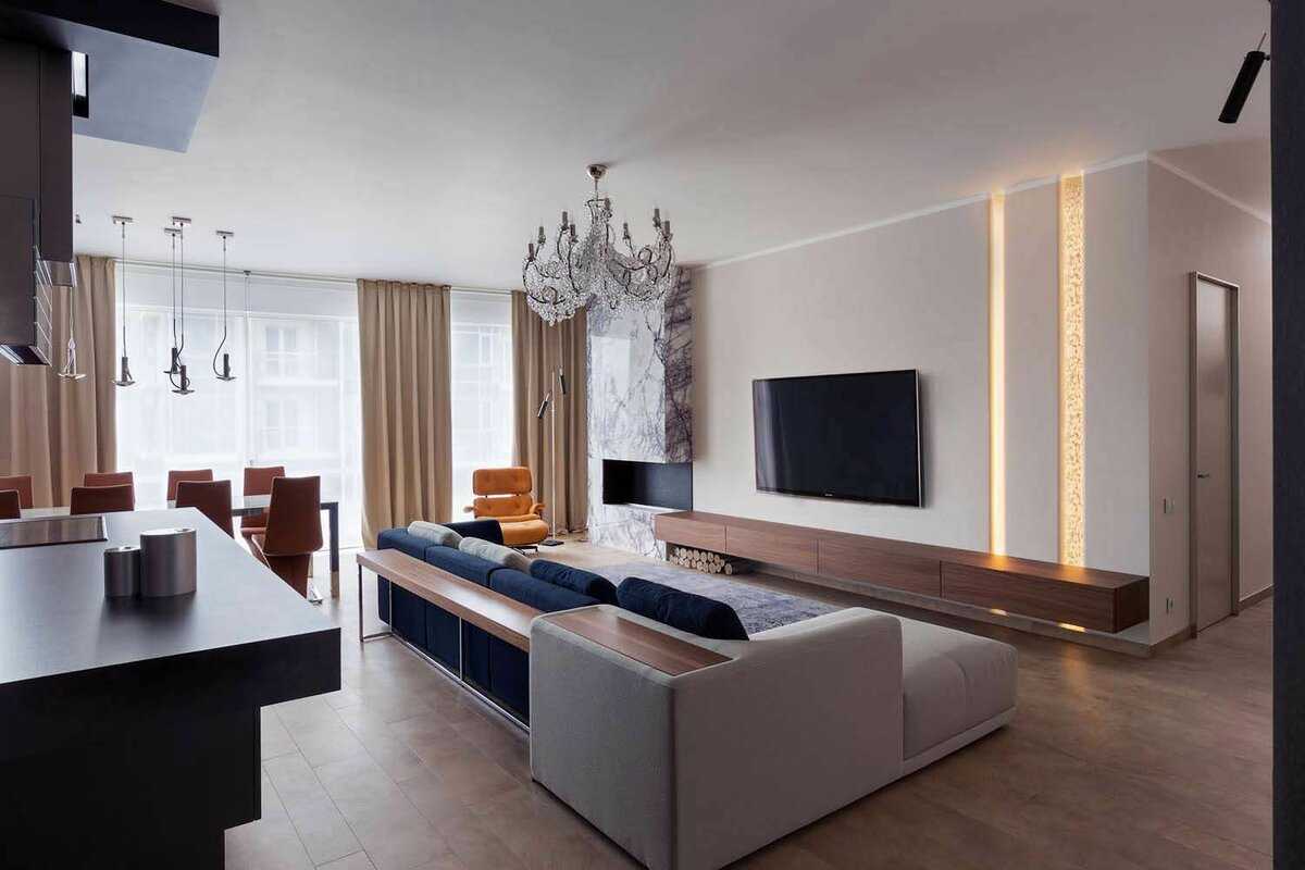 Интерьер гостиной в современном стиле: лучшие фото дизайна интерьера зала, оформления гостиных комнат