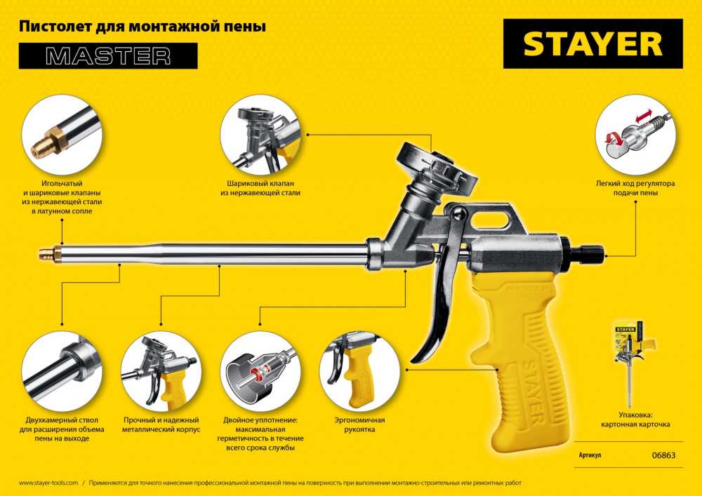 Как пользоваться пистолетом для пены — устройство, виды, выбор и ремонт