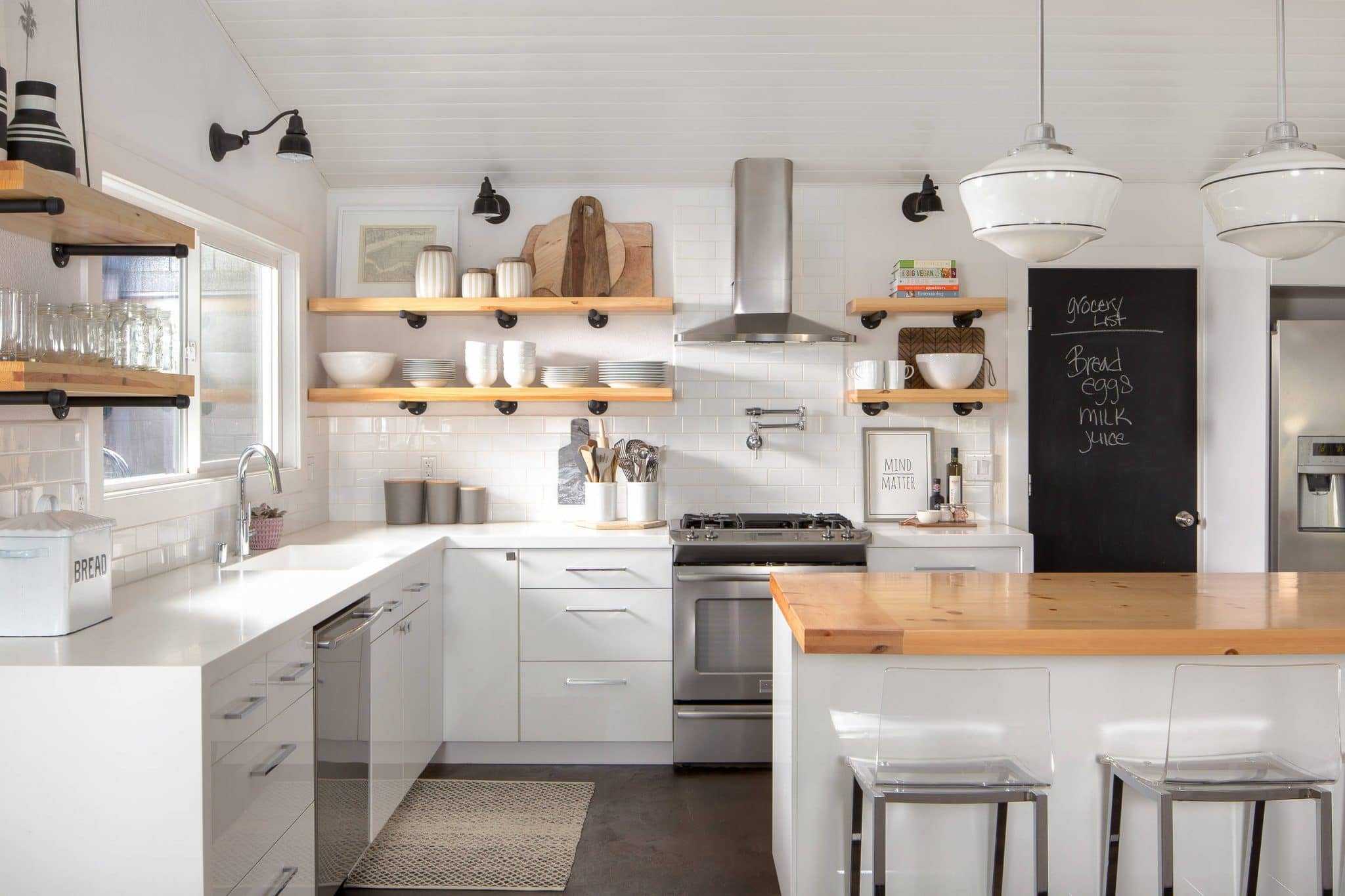 Кухня без навесных шкафов: дизайн, оригинальные решения, современный стиль | дизайн и фото