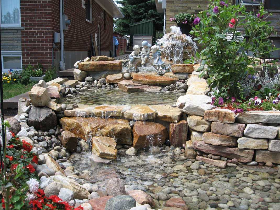 Искусственный декоративный домашний водопад на даче: как сделать пруд с водопадом на участке в саду и во дворе из дикого камня, схема без насоса
 - 18 фото