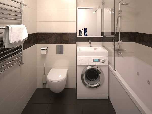 Маленькая ванная комната с душевой кабиной и стиральной машиной - варианты расположения