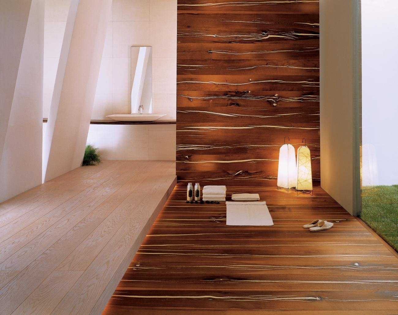 Керамическая плитка под дерево — для ванной и не только (50 фото)