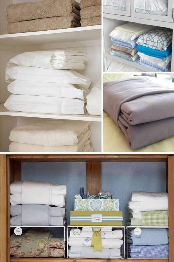 Хранение постельного белья: как в шкафу (гардеробной) компактно, удобно хранить белье. идеи на фото
