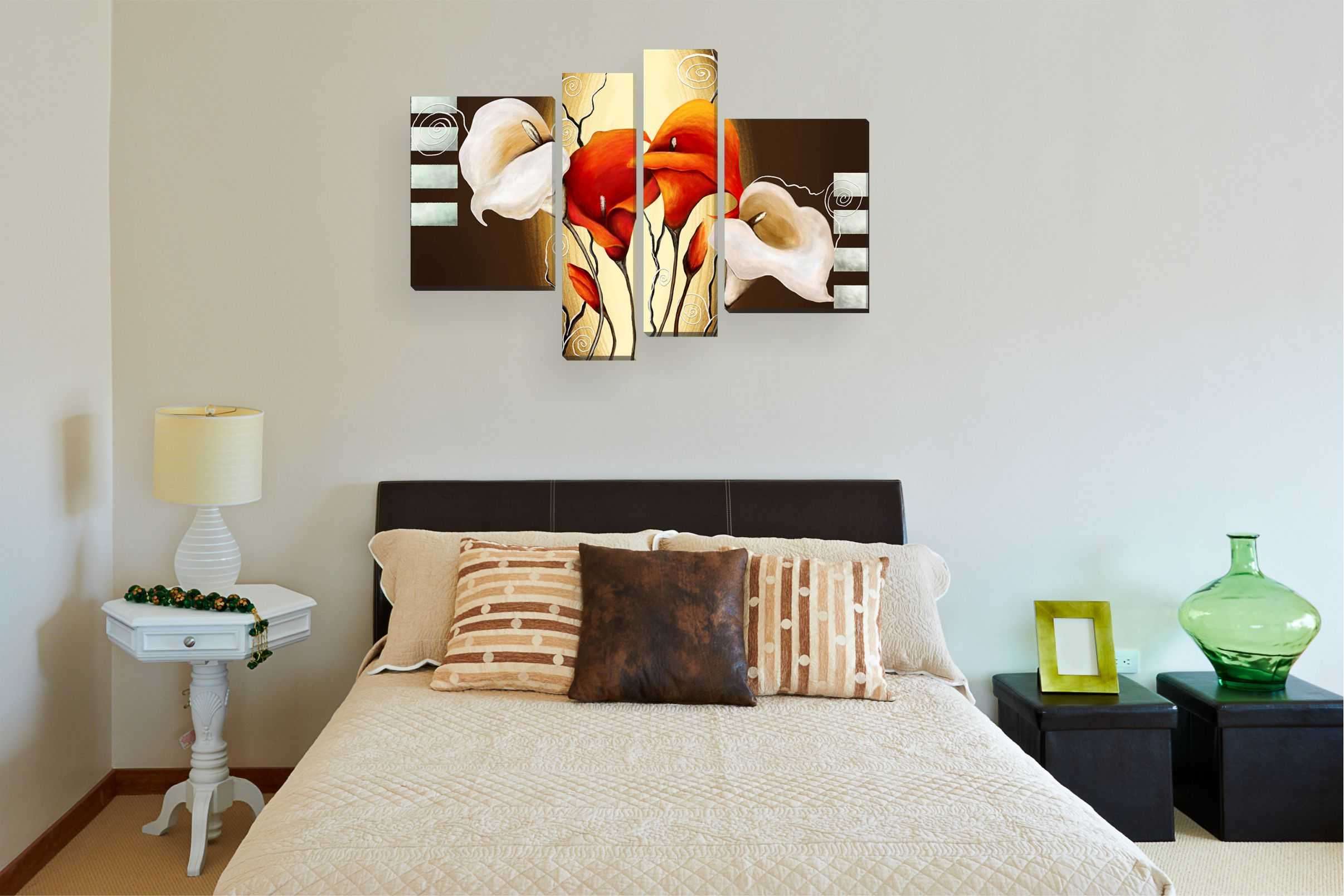 Оформление стены в спальне над кроватью: фото лучших идей, что повесить. реальные примеры красивого декора и дизайна