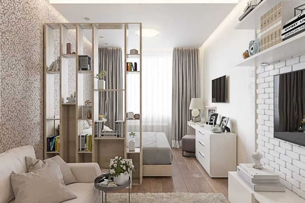 Дизайн однокомнатной квартиры для семьи с ребёнком — 40 фото
